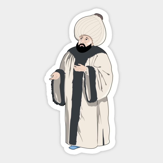 Ottoman Sufi Scholar (Mufti) Sticker by boholoc0